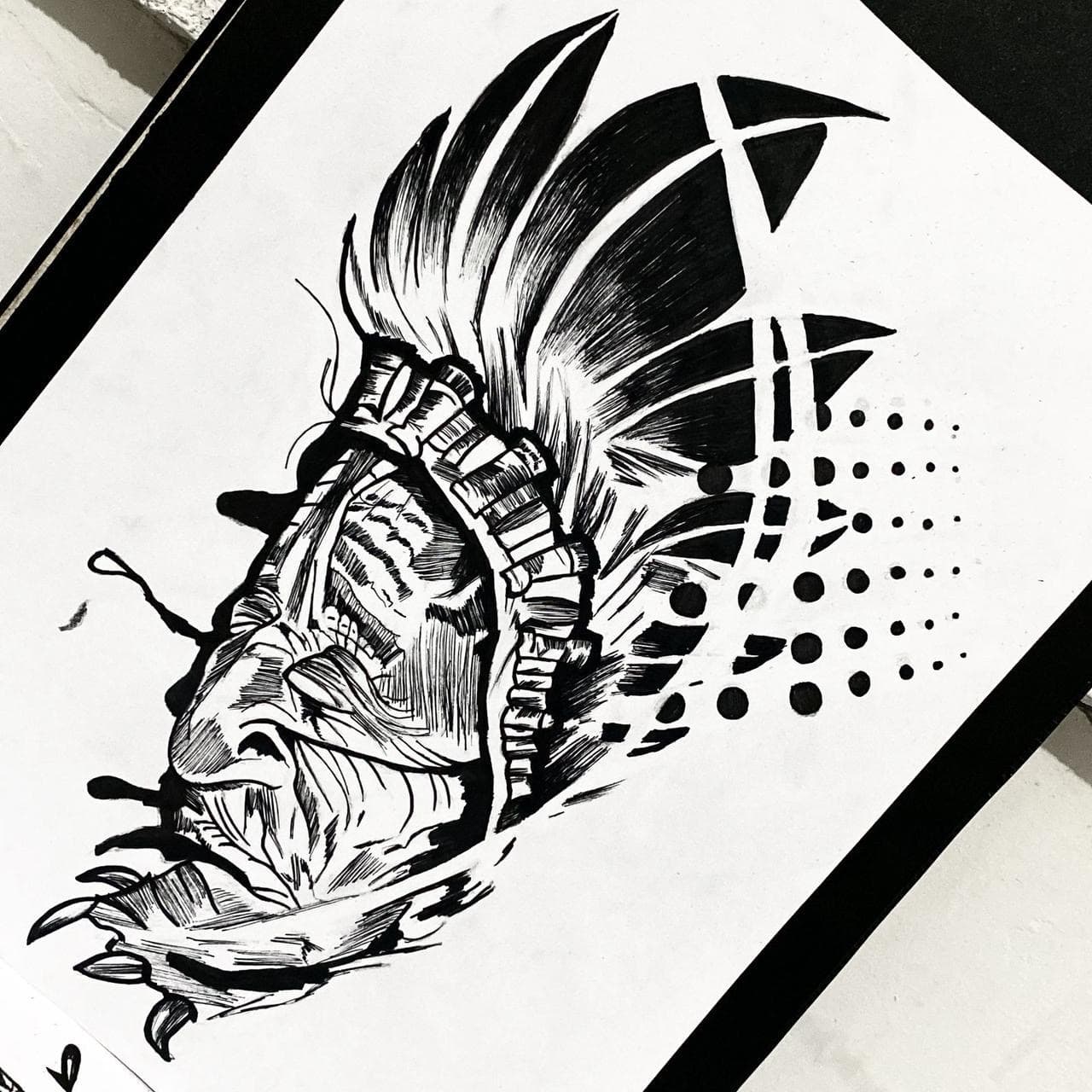 Desenho “Ancestralidade indígena ”, de Carolina Gomes